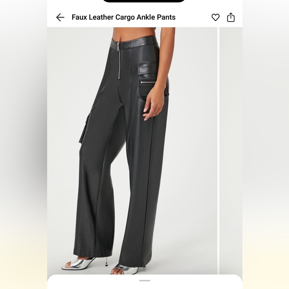 FAUX LEATHER CARGO PANTS